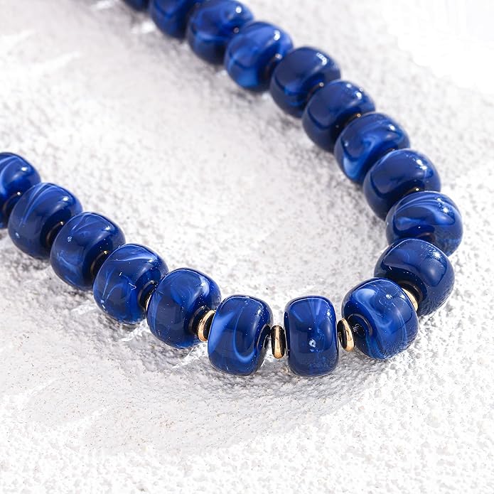 LILIE&WHITE Resin Chunky Beaded Necklace for Women Minimalistic Modern Statement Necklace Jewelry Accessories