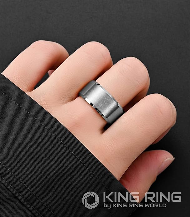 King Ring Tungsten 4/6/8/10mm Rings – Super Polished Matt Finish Tungsten Rings – Designed in USA