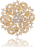 Wedding Party Sprial Flower Crystal Rhinestone Brooch Pin for Women Jewelry