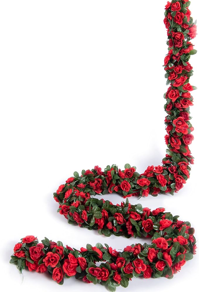 6Pcs x 8.2FT Artificial Flower Garland Floral Rose Vine Decor, Hanging Faux - Image 6