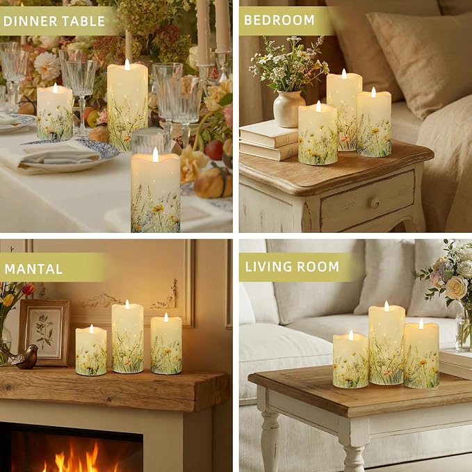 Flameless Candles, Battery Operated Floral Candles - Image 9