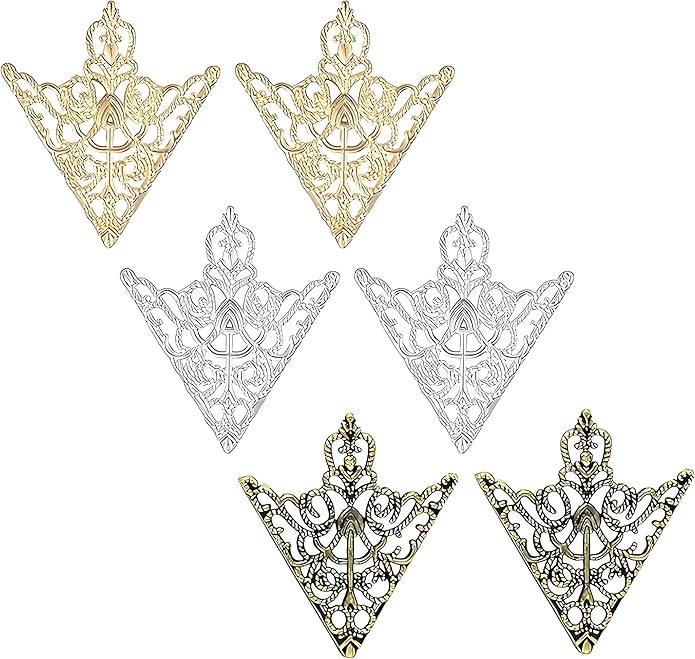 5 Pairs Retro Hollow Pattern Shirt Collar Brooches For Women And Men Gold Plated Triangle & Simple Elegant Double Leaf Collar Pin Brooches Gold Silver Plant Brooch Jewelry