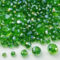 600pcs Crystal Glass Beads 3mm 4mm 6mm 8mm 10mm Rondelle Faceted Crystal Beads Spacer Beads for Necklace Bracelet Earrings DIY Jewelry Crafts Making Supplies(Green AB)