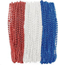 THE MARDI GRAS KREWE - Beads Necklaces Mardi Gras 72 Pack, 6 Dozen 33" 7mm - Party Favors, Parades, Bulk Decorations, Costumes, Festivals, Events - Red White Blue
