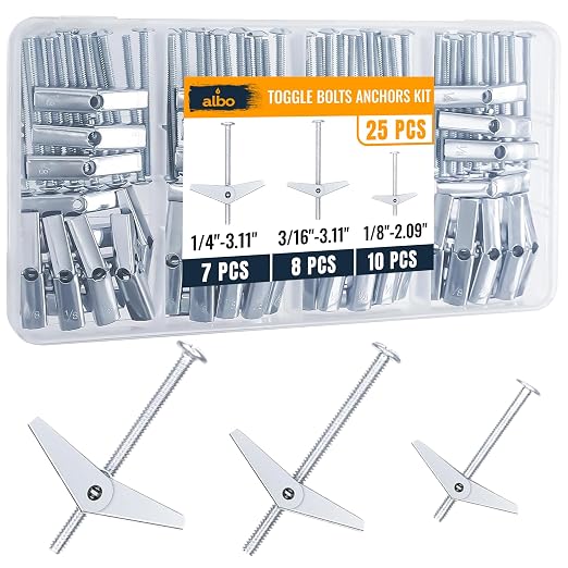ALBO 25-Piece Heavy Duty Hollow Wall Anchors Kit by BinamInc