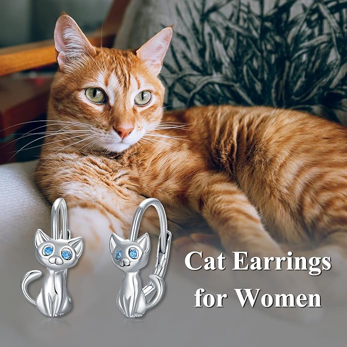 PELOVNY Animal Dangle Earrings Sterling Silver Hypoallergenic Moss Agate Crystal Moonstone Earrings Bee Butterfly Dolphin Peacock Phoenix Jewelry Birthday Christmas Gifts for Women