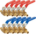 Hourleey 10 Pieces 1/2 Inch Pex Brass Full Port Shut Off Ball Valve HOT AND COLD by Hourleey