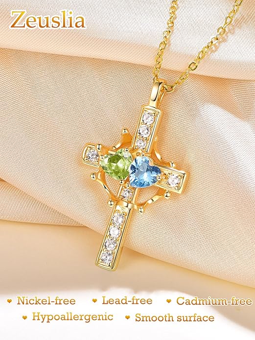 Valentine's Day Gifts for Wife 925 Sterling Silver Double Birthstone Pendant Necklaces I Love You for Always and Forever Necklace Anniversary Birthday Gifts for Wife Girlfriend Mom Her