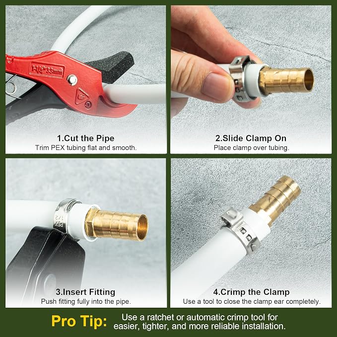 1 Inch PEX Crimp Rings 60 Pack for PEX Fittings | 304 stainless steel PEX clamps - Image 5