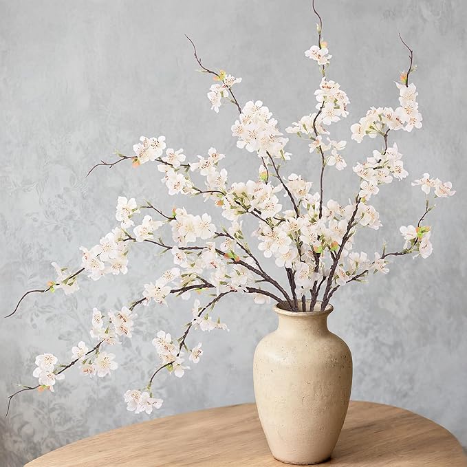 INXUGAO Artificial Cherry Blossom Branches Decor 6 PCS Fake Flowers Indoor | by INXUGAOArtificialFlowers