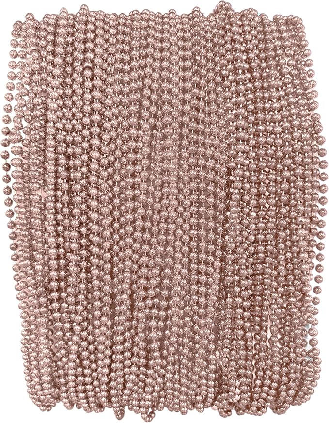 Champagne Light Pink Mardi Gras Beads - 33 inch, 7mm, 72 Necklaces, 6 Dozen Party Supplies