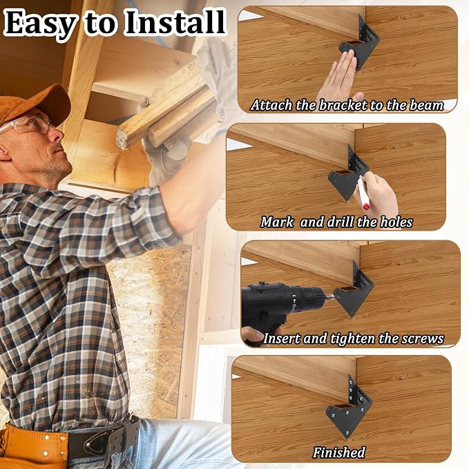 50 PCS Joist Hanger 2x6, 13-Gauge Heavy Duty Hurricane Ties-2.2mm Thickness | - Image 6