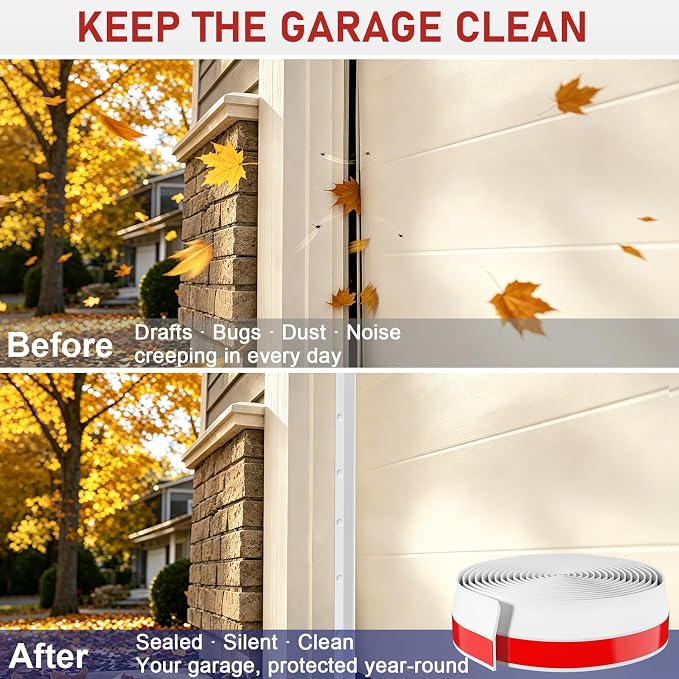 Garage Door Seal Top and Sides - 23 Ft Garage Door Weather Stripping Side Seal - Image 4