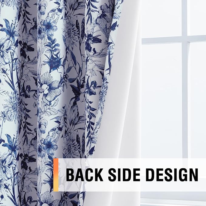 H.VERSAILTEX Blackout Curtains 84 Inch Length 2 Panels Set Floral Print Curtain - Image 5
