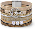 VIBILIA Boho Leather Wrap Bracelets for Women Multi-Layer Bracelets with Strong Clasp Jewelry for Women
