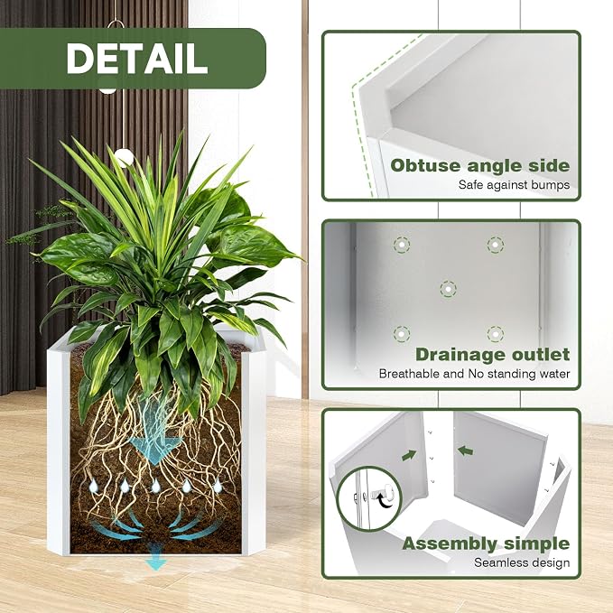Metal Planter Box 24”L x 24"W x 24"H Large Square Steel Planter Box | Outdoor - Image 3