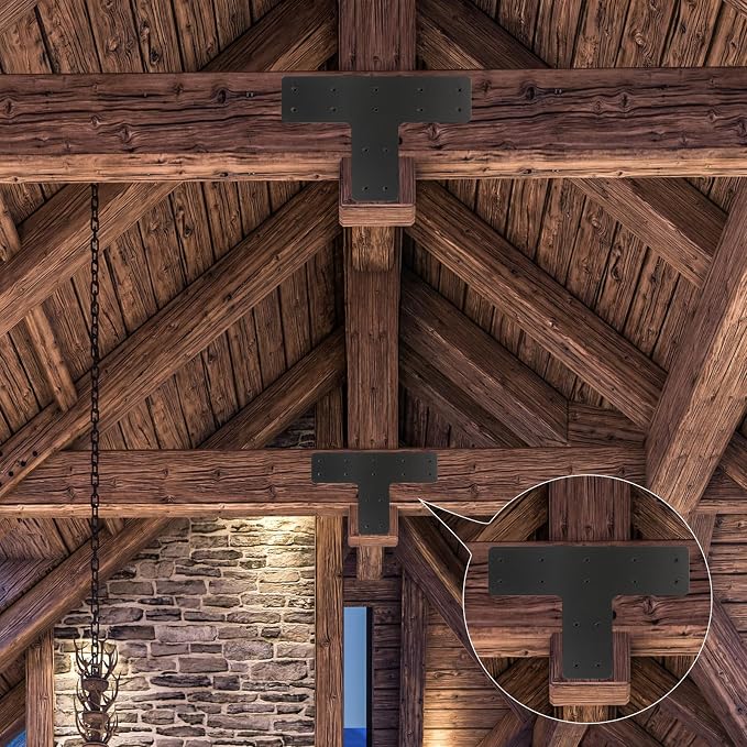 8 Pack 12×8 T Post Timber Brackets, Post to Beam Connector | - Image 5