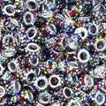 150Pcs Rhinestone Large Hole Beads Spacer Beads Black Color European Craft Big Beads Large Hole Rhinestones Lampwork Bead Fairy Wand Garden Beads for DIY Bracelet Necklace Jewelry Making Supplies