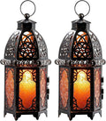 NEEDOMO Set of 2 Hanging Moroccan Lantern, 12.8'' Vintage Candle Holder by NEEDOMO-LightUpYourSpace