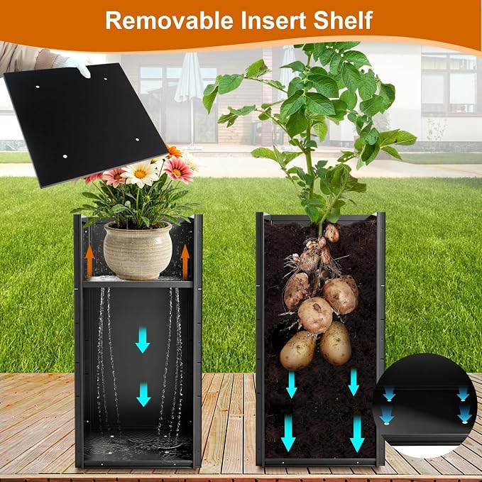15"x15" x 30" Tall Metal Planter Box 2 Pack, Steel Planter Outdoor | Large - Image 6