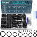 KEZE 335 Pcs Hydraulic O-Ring SAE 900 Series 12 Size Buna-N 70A Inch O Rings by KEZE