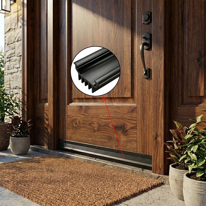 U Shaped Door Bottom Sweep, Storm Under Door Sweeps Insert Strip - Image 6
