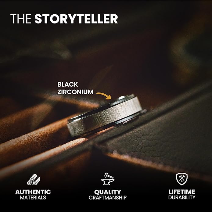 Manly Bands: Mens Black Plated Tungsten and Black Zirconium Wedding Bands and Rings - Comfort Fit and Stylish Black Rings for Men, Free Silicone Ring Included