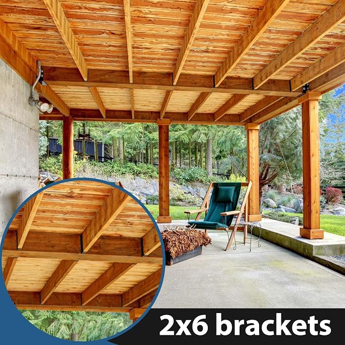 Blulu 6 Pcs 2 x 6 Inches Concealed Joist Hangers, Q235B Steel Joist Bracket - Image 6
