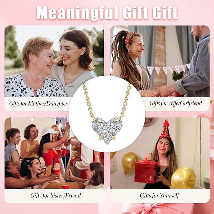 MEVECCO Dainty Gold Necklace For Women 18k Gold Plated Full CZ Pendant Necklace Handmade Necklace Jewelry Everyday Wear