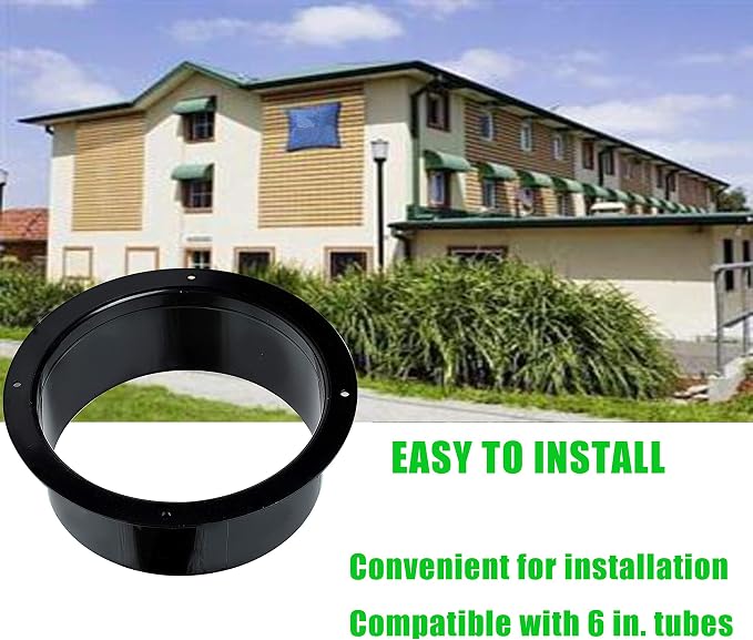 6 Inch Duct Connector Flange 4 Pack, ABS Exhaust Hose Wall Mount Adapter | - Image 5