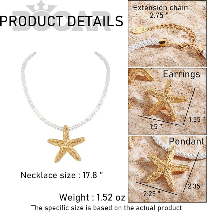 Bocar Starfish Pendant Necklace for Women