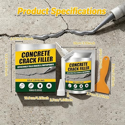 Waterproof Concrete Crack Filler & Sealant, Heavy Duty Concrete Crack Repair - Image 7