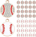 MARFOREVER 40 Pcs/20 Pairs Sports Charms, Baseball Charms for Jewelry Making, Enamel Rhinestone Sports Ball Game Day Charm Pendants for Bracelet Necklace Earrings Making and DIY Crafts