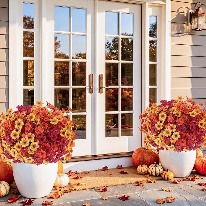 Powbrace 22 Pack Artificial Fall Flowers Mums - Image 6