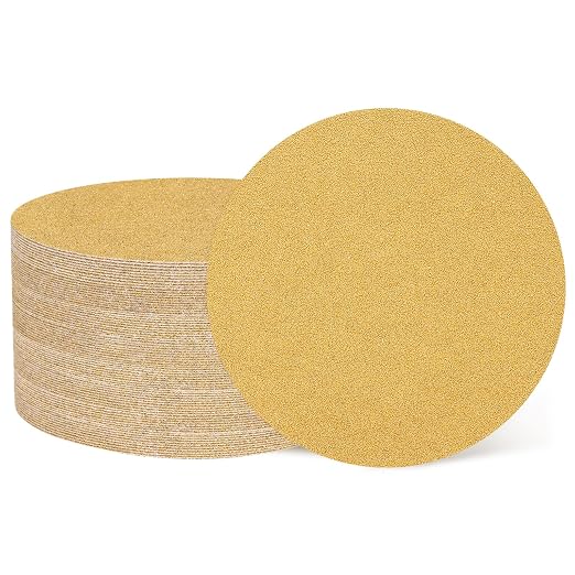 HARFINGTON 100 Pcs 5 Inch Sanding Discs 60 Grit Yellow Aluminum Oxide | Hook by HARFINGTON