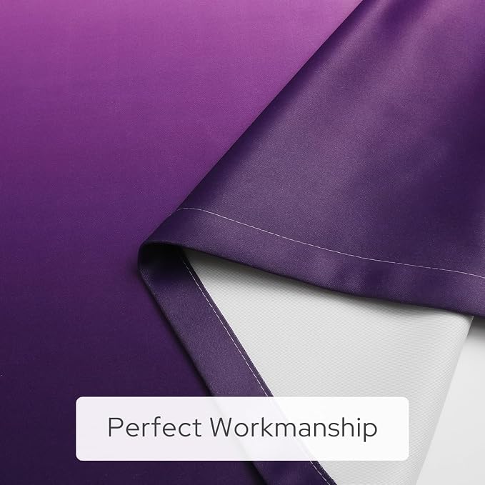 HOMEIDEAS Purple Ombre Blackout Curtains, 52 X 84 Inch Length Gradient Color - Image 8