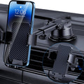 Phone Holder Car [Military Grade Suction Ultra Strong Base] Cell Phone Car Holder 3 in 1 Dashboard Windshield Air Vent Hands-Free for iPhone Android Phones
