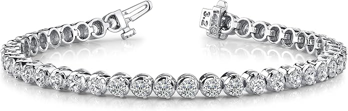 Houston Diamond District 3 to 30 Carat Classic LAB GROWN Diamond Tennis Bracelet 3 Prong Luxury Collection (D-E Color, VS1-VS2 Clarity)