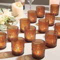 36 Pack Votive Candle Holders, Amber Vintage Candles Holders by TRIRITE