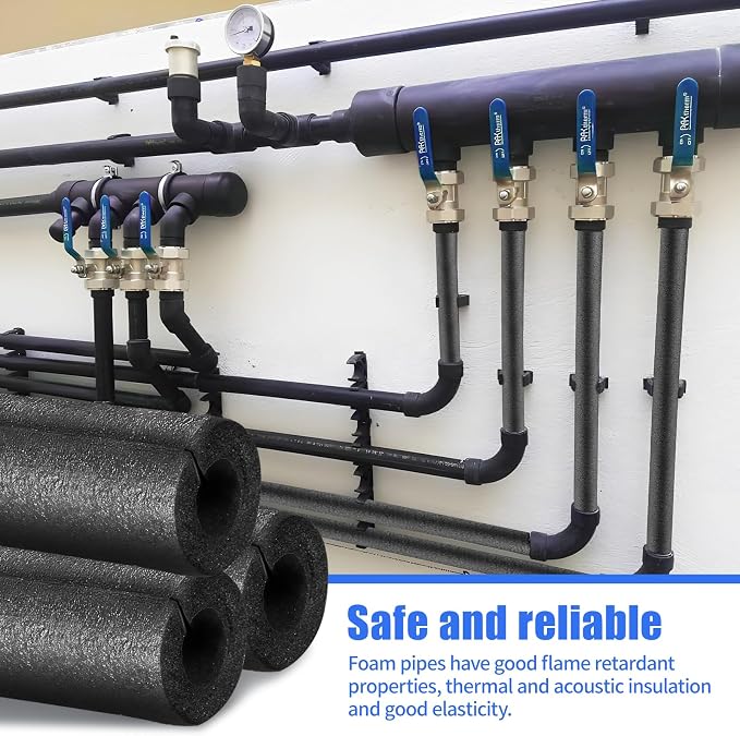 12 Pack Pipe Insulation Foam Tube, 3/4'' Self Adhesive Pre Slit Foam Pipe - Image 4