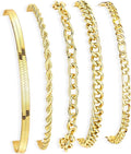 Gold Bracelets Set for Women Stack, Dainty Thick Bracelets Stack for Women Trendy, Simple Thin Gold Plated Cuff Stackable Bracelets With Beaded Cuban Paperclip Snake Rope Bangle Hand Chain Jewelry Gifts for Women Non Tainish