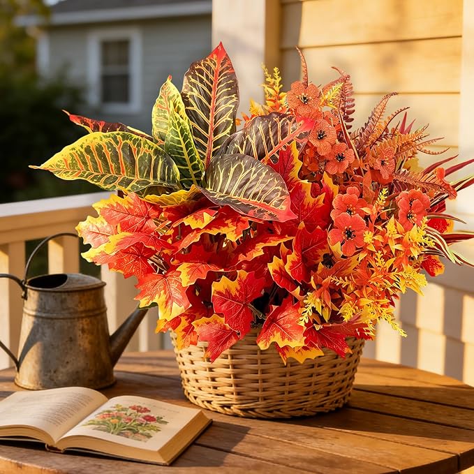 Artificial Fall Flowers for Outdoors Fake Plants Fall Decor, Faux Plants UV - Image 4