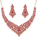 Touchstone Indian Bollywood Tinsel Town Traditional Western Taste Studded Diamond Look Rhinestones Designer Bridal Jewelry Necklace Set for Women