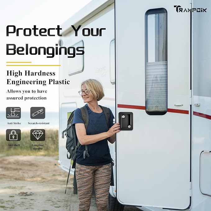 RV Door Lock Set, for RV Camper, Travel Trailer Entrance Front Door, 1 Plastic - Image 6