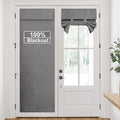 RYB HOME Grey 100% Blackout French Door Linen Curtain by RYBHOME