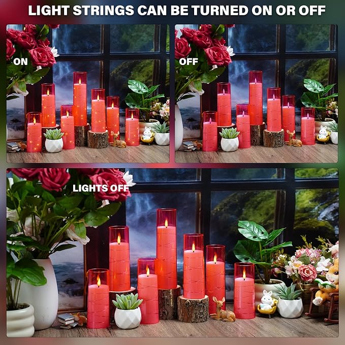 Nimiko Flickering Flameless LED Candles, Battery Operated Candles 9 Pcs - Image 4