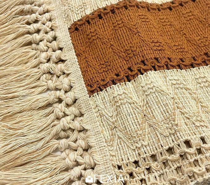 Boho Table Runner for Home Decor 12x108 Fall Coffee Table Decor Caramel | 108 - Image 7