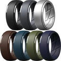ThunderFit Men's Silicone Rings 10mm Wide 2.5mm Thick Rubber Bands, Breathable, Variety Multipack 1-10