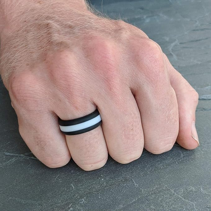 Knot Theory Striped Silicone Ring for Men and Women – Black, Grey, Red, Blue, Orange, Yellow, Purple
