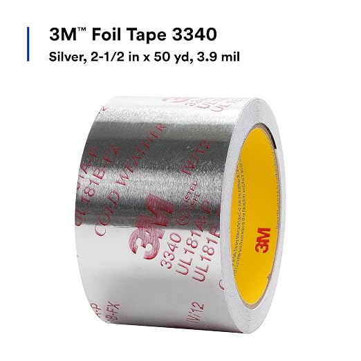 3M Aluminum Foil Tape 3340, 2.5" x 50 yd, 4.0 mil, 1 Roll | HVAC, Sealing and - Image 3